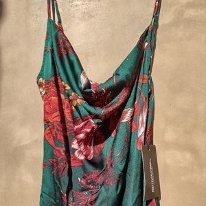 Green Floral midi dress